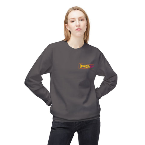 Bald Dude Surf Crewneck Sweatshirt - Unisex Midweight Fleece for Beach Lovers