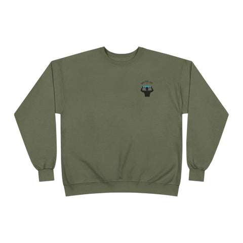 Bald Dude Surf Eco-Friendly Crewneck Sweatshirt