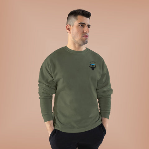 Bald Dude Surf Eco-Friendly Crewneck Sweatshirt