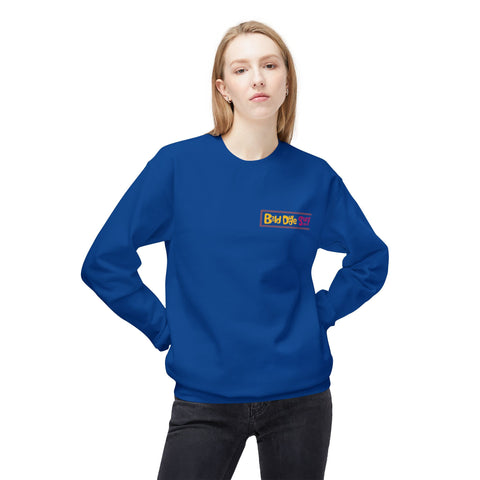 Bald Dude Surf Crewneck Sweatshirt - Unisex Midweight Fleece for Beach Lovers