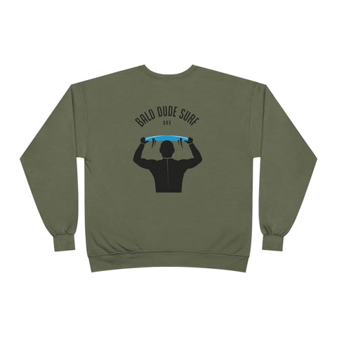 Bald Dude Surf Eco-Friendly Crewneck Sweatshirt