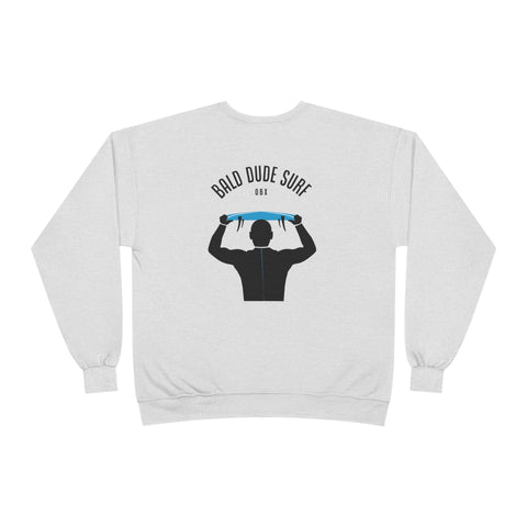 Bald Dude Surf Eco-Friendly Crewneck Sweatshirt