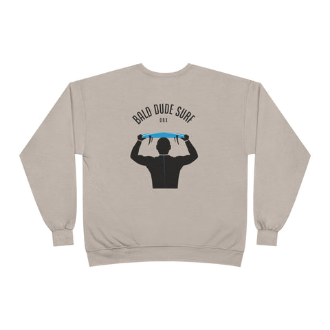 Bald Dude Surf Eco-Friendly Crewneck Sweatshirt