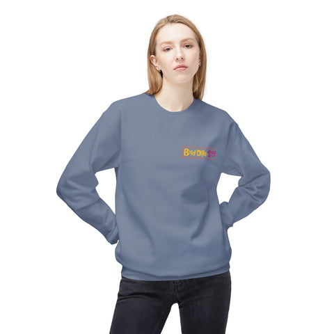 Bald Dude Surf Crewneck Sweatshirt - Unisex Midweight Fleece for Beach Lovers