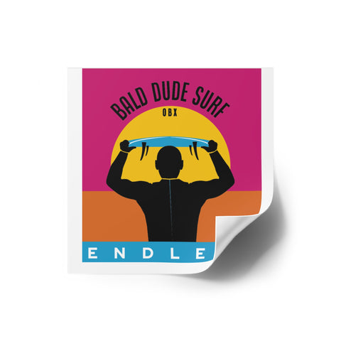 Bald Dude Surf Endless Summer Stickers