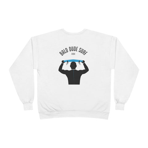 Bald Dude Surf Eco-Friendly Crewneck Sweatshirt