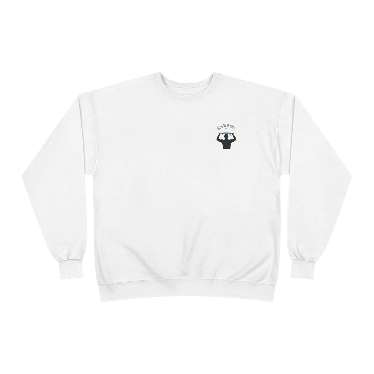 Bald Dude Surf Eco-Friendly Crewneck Sweatshirt
