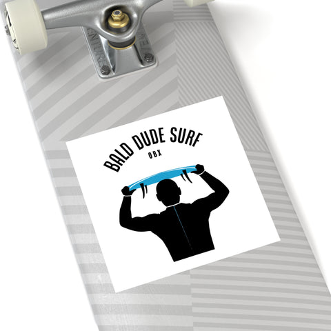 Bald Dude Surf Square Stickers