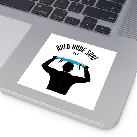 Bald Dude Surf Square Stickers