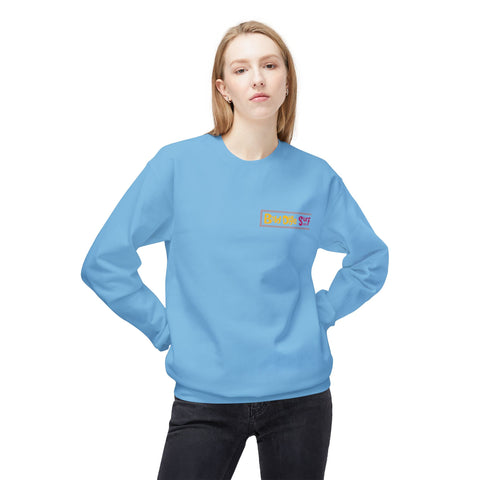 Bald Dude Surf Crewneck Sweatshirt - Unisex Midweight Fleece for Beach Lovers