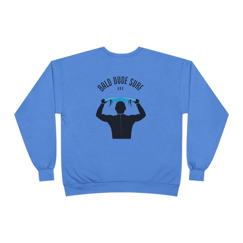 Bald Dude Surf Eco-Friendly Crewneck Sweatshirt