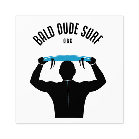 Bald Dude Surf Square Stickers